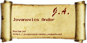 Jovanovics Andor névjegykártya